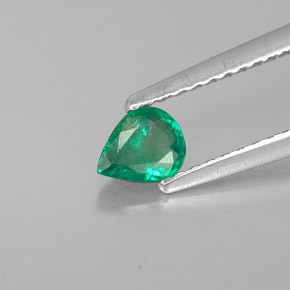 Smeraldo naturale verde da 0,27 ct, taglio a pera, VS-SI