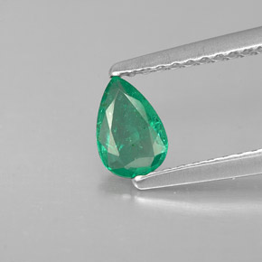 Smeraldo naturale verde da 0,37 ct, taglio a pera, VS-SI