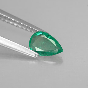 Smeraldo naturale verde da 0,37 ct, taglio a pera, VS-SI