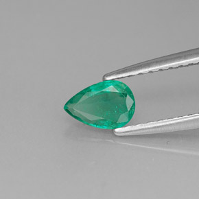 Smeraldo naturale verde da 0,33 ct, taglio a pera, VS-SI
