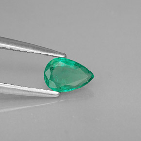 Smeraldo naturale verde da 0,33 ct, taglio a pera, VS-SI