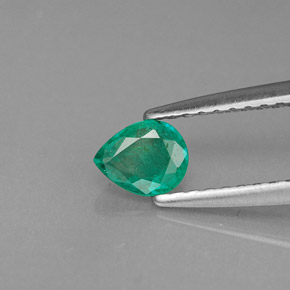 Smeraldo naturale verde da 0,29 ct, taglio a pera, SI