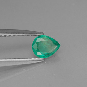 Smeraldo naturale verde da 0,29 ct, taglio a pera, SI