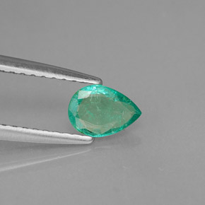 Smeraldo naturale verde da 0,34 ct, taglio a pera, VS-SI