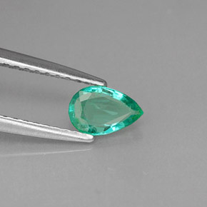 Smeraldo naturale verde da 0,32 ct, taglio a pera, VS-SI