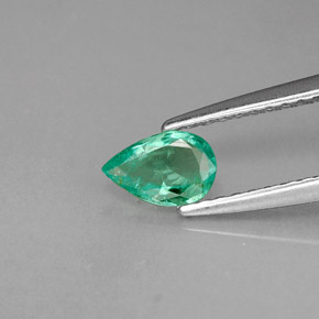 Smeraldo naturale verde da 0,29 ct, taglio a pera, VS-SI