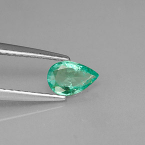 Smeraldo naturale verde da 0,29 ct, taglio a pera, VS-SI
