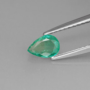 Smeraldo naturale verde da 0,33 ct, taglio a pera, VS-SI