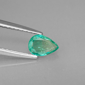 Smeraldo naturale verde da 0,33 ct, taglio a pera, VS-SI