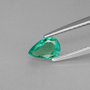 Smeraldo naturale verde da 0,34 ct, taglio a pera, VS-SI