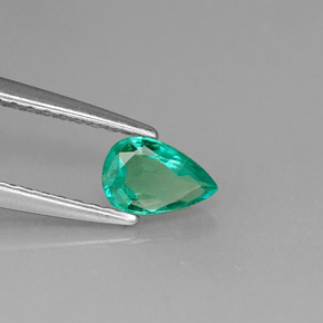 Smeraldo naturale verde da 0,34 ct, taglio a pera, VS-SI