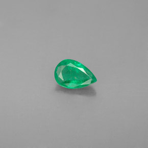 Smeraldo naturale verde da 0,33 ct, taglio a pera, VS-SI