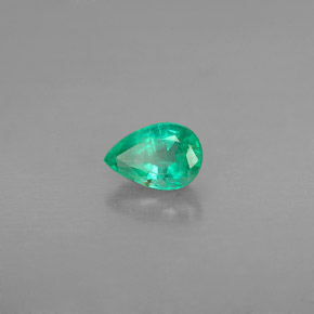 Smeraldo naturale verde da 0,43 ct, taglio a pera, VS-SI