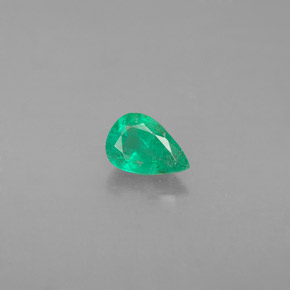 Smeraldo naturale verde da 0,37 ct, taglio a pera, VS-SI