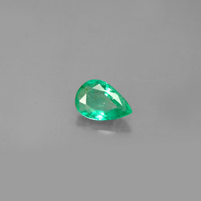Smeraldo naturale verde da 0,37 ct, taglio a pera, VS-SI
