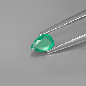 Smeraldo naturale verde da 0,31 ct, taglio a pera, SI-I1