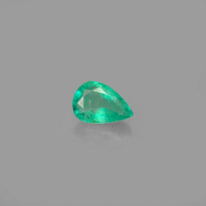 Smeraldo naturale verde da 0,35 ct, taglio a pera, VS-SI