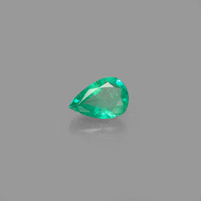 Smeraldo naturale verde da 0,35 ct, taglio a pera, VS-SI