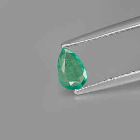 Smeraldo Verde naturale da 0.36 ct, Forma a pera, VS-SI