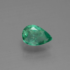 Smeraldo naturale verde da 0,41 ct, taglio a pera, VS-SI