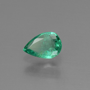 Smeraldo naturale verde da 0,41 ct, taglio a pera, VS-SI