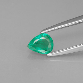 Smeraldo Verde naturale da 0.25 ct, Forma a pera, SI