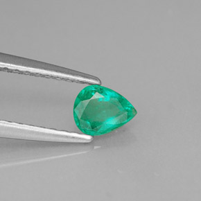 Smeraldo Verde naturale da 0.25 ct, Forma a pera, SI