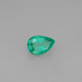 Smeraldo naturale verde da 0,33 ct, taglio a pera, VS-SI