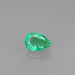 Smeraldo naturale verde da 0,42 ct, taglio a pera, VS-SI