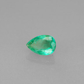 Smeraldo naturale verde da 0,42 ct, taglio a pera, VS-SI