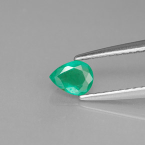 Smeraldo naturale verde da 0,30 ct, taglio a pera, SI