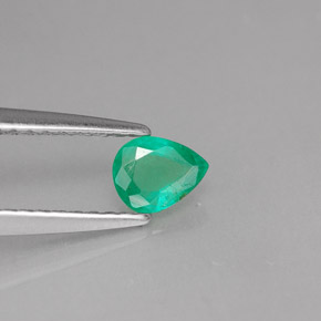 Smeraldo naturale verde da 0,30 ct, taglio a pera, SI
