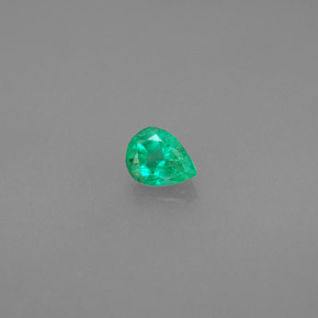 Smeraldo Verde naturale da 0.27 ct, Forma a pera, VS-SI