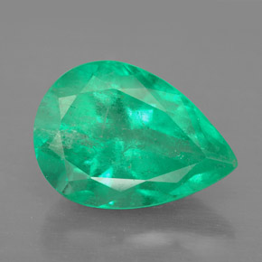 Smeraldo naturale verde da 4,79 ct, taglio a pera, SI