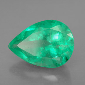 Smeraldo naturale verde da 4,79 ct, taglio a pera, SI