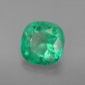 Smeraldo naturale verde da 3,30 ct, taglio a cuscino, VS-SI