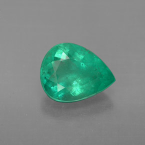 Smeraldo naturale verde da 1,58 ct, taglio a pera, VS-SI