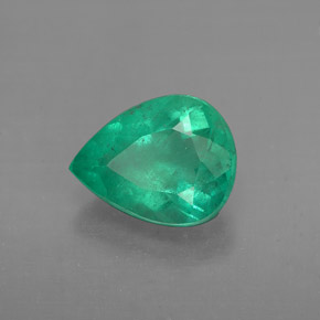 Smeraldo naturale verde da 1,58 ct, taglio a pera, VS-SI