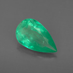 Smeraldo naturale verde da 2,43 ct, taglio a pera, SI