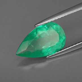 Smeraldo naturale verde da 2,43 ct, taglio a pera, SI