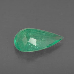 Smeraldo naturale verde da 2,43 ct, taglio a pera, SI