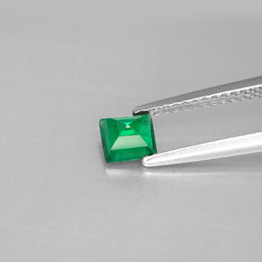 Smeraldo naturale verde da 0,40 ct, baguette, VS-SI
