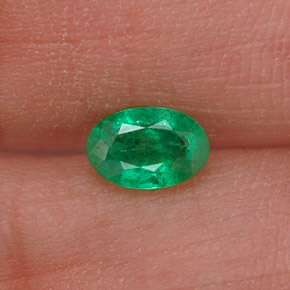 Smeraldo naturale verde da 0,44 ct, taglio ovale, SI-I1