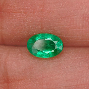 Smeraldo naturale verde da 0,44 ct, taglio ovale, SI-I1