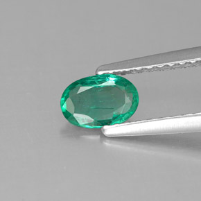 Smeraldo naturale verde da 0,39 ct, taglio ovale, SI-I1