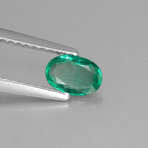 Smeraldo naturale verde da 0,39 ct, taglio ovale, SI-I1