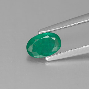 Smeraldo naturale verde da 0,41 ct, taglio ovale, SI-I1