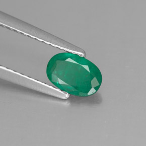 Smeraldo naturale verde da 0,41 ct, taglio ovale, SI-I1