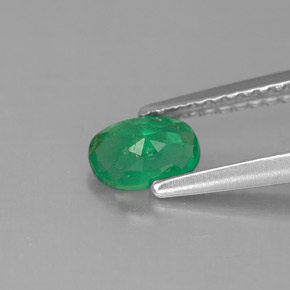 Smeraldo naturale verde da 0,45 ct, taglio ovale, SI-I1