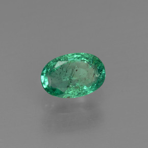 Smeraldo naturale verde da 0,49 ct, taglio ovale, SI-I1